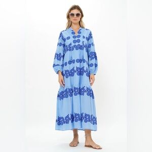 EUC Balloon Sleeve Maxi Tangier Blue